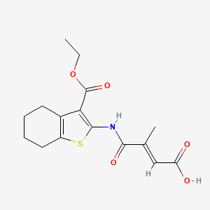 (E)-4-((3-(ethoxycarbonyl)-4,5,6,7-tetrahydrobenzo[b]thiophen-2-yl)amino)-3-methyl-4-oxobut-2-enoic acid