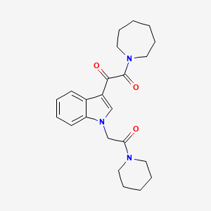 molecular formula C23H29N3O3 B2378915 1-(氮杂环庚-1-基)-2-[1-(2-氧代-2-哌啶-1-基乙基)吲哚-3-基]乙烷-1,2-二酮 CAS No. 872860-53-2