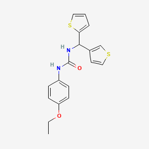 molecular formula C18H18N2O2S2 B2378922 1-(4-Ethoxyphenyl)-3-(thiophen-2-yl(thiophen-3-yl)methyl)urea CAS No. 2034513-49-8