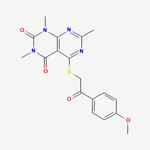 5-((2-(4-methoxyphenyl)-2-oxoethyl)thio)-1,3,7-trimethylpyrimido[4,5-d]pyrimidine-2,4(1H,3H)-dione