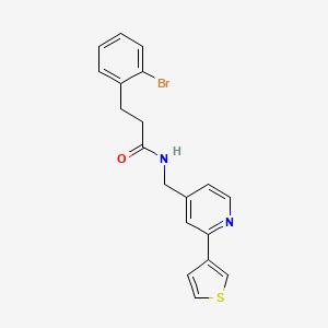molecular formula C19H17BrN2OS B2378933 3-(2-bromophenyl)-N-((2-(thiophen-3-yl)pyridin-4-yl)methyl)propanamide CAS No. 2319841-03-5
