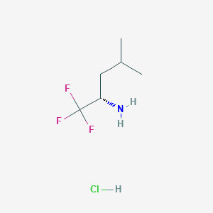 molecular formula C6H13ClF3N B2378938 (2S)-1,1,1-Trifluoro-4-methylpentan-2-amine;hydrochloride CAS No. 2055390-12-8