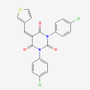 molecular formula C21H12Cl2N2O3S B2378941 1,3-Bis(4-chlorophenyl)-5-(thiophen-3-ylmethylidene)-1,3-diazinane-2,4,6-trione CAS No. 1024184-33-5