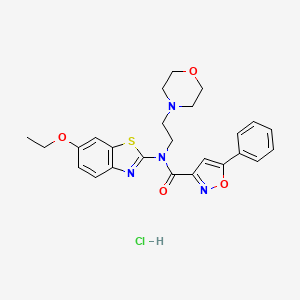 molecular formula C25H27ClN4O4S B2378946 N-(6-ethoxybenzo[d]thiazol-2-yl)-N-(2-morpholinoethyl)-5-phenylisoxazole-3-carboxamide hydrochloride CAS No. 1351630-18-6