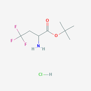 molecular formula C8H15ClF3NO2 B2378947 Tert-butyl 2-amino-4,4,4-trifluorobutanoate, chloride CAS No. 1214700-91-0