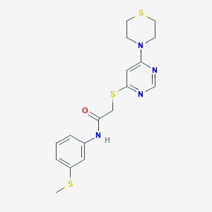 N-(3-(methylthio)phenyl)-2-((6-thiomorpholinopyrimidin-4-yl)thio)acetamide