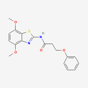 molecular formula C18H18N2O4S B2378959 N-(4,7-dimethoxy-1,3-benzothiazol-2-yl)-3-phenoxypropanamide CAS No. 868230-63-1