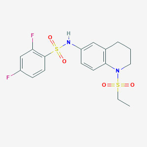 molecular formula C17H18F2N2O4S2 B2378964 N-(1-(ethylsulfonyl)-1,2,3,4-tetrahydroquinolin-6-yl)-2,4-difluorobenzenesulfonamide CAS No. 946297-13-8