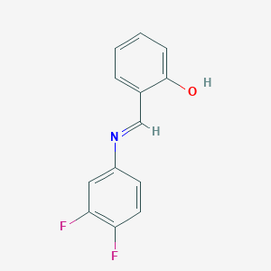 molecular formula C13H9F2NO B2378968 2-{(E)-[(3,4-difluorophenyl)imino]methyl}phenol CAS No. 2135461-66-2