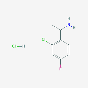 molecular formula C8H10Cl2FN B2378970 1-(2-Chloro-4-fluorophenyl)ethanamine hydrochloride CAS No. 2137857-41-9