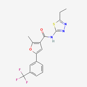 N-(5-ethyl-1,3,4-thiadiazol-2-yl)-2-methyl-5-[3-(trifluoromethyl)phenyl]furan-3-carboxamide