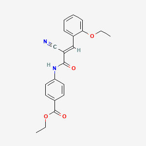 molecular formula C21H20N2O4 B2378980 ethyl 4-[[(E)-2-cyano-3-(2-ethoxyphenyl)prop-2-enoyl]amino]benzoate CAS No. 347320-19-8