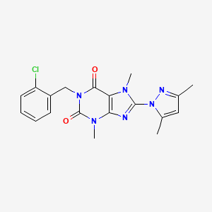 molecular formula C19H19ClN6O2 B2378981 1-(2-氯苄基)-8-(3,5-二甲基-1H-吡唑-1-基)-3,7-二甲基-1H-嘧啶-2,6(3H,7H)-二酮 CAS No. 1014074-85-1