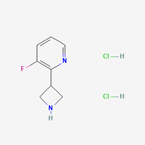 molecular formula C8H11Cl2FN2 B2378982 2-(氮杂环丁-3-基)-3-氟吡啶；二盐酸盐 CAS No. 2470439-38-2