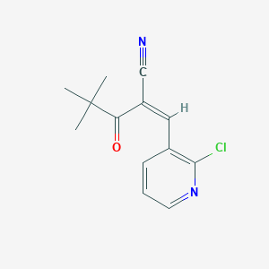 molecular formula C13H13ClN2O B2378988 (2Z)-2-[(2-氯吡啶-3-基)亚甲基]-4,4-二甲基-3-氧代戊腈 CAS No. 1252569-82-6