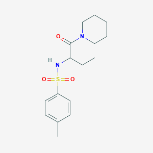 molecular formula C16H24N2O3S B2378996 2-{[(4-Methylphenyl)sulfonyl]amino}-1-piperidylbutan-1-one CAS No. 1008462-82-5