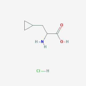 molecular formula C6H12ClNO2 B2379010 2-Amino-3-cyclopropylpropanoic acid hydrochloride CAS No. 15785-52-1; 1803567-60-3