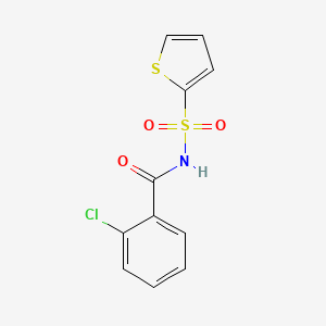 molecular formula C11H8ClNO3S2 B2379016 2-chloro-N-(thiophen-2-ylsulfonyl)benzamide CAS No. 630050-28-1