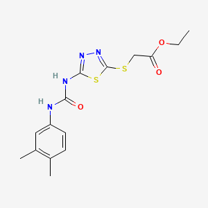 Ethyl 2-((5-(3-(3,4-dimethylphenyl)ureido)-1,3,4-thiadiazol-2-yl)thio)acetate