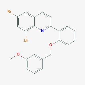 6,8-Dibromo-2-[2-[(3-methoxyphenyl)methoxy]phenyl]quinoline