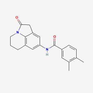 molecular formula C20H20N2O2 B2379027 3,4-二甲基-N-(2-氧代-2,4,5,6-四氢-1H-吡咯并[3,2,1-ij]喹啉-8-基)苯甲酰胺 CAS No. 898436-70-9