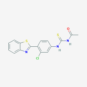 molecular formula C16H12ClN3OS2 B237906 N-{[4-(1,3-benzothiazol-2-yl)-3-chlorophenyl]carbamothioyl}acetamide 