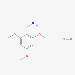 molecular formula C11H18ClNO3 B2379116 N-Methyl-1-(2,4,6-trimethoxyphenyl)methanamine;hydrochloride CAS No. 2490398-45-1