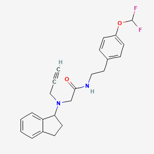 molecular formula C23H24F2N2O2 B2379120 N-{2-[4-(difluoromethoxy)phenyl]ethyl}-2-[(2,3-dihydro-1H-inden-1-yl)(prop-2-yn-1-yl)amino]acetamide CAS No. 1147702-83-7