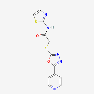 2-((5-(pyridin-4-yl)-1,3,4-oxadiazol-2-yl)thio)-N-(thiazol-2-yl)acetamide