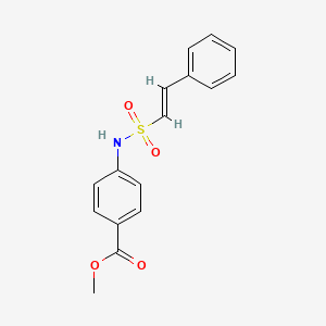 molecular formula C16H15NO4S B2379141 methyl 4-[[(E)-2-phenylethenyl]sulfonylamino]benzoate CAS No. 497211-84-4