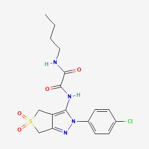 molecular formula C17H19ClN4O4S B2379143 N1-butyl-N2-(2-(4-chlorophenyl)-5,5-dioxido-4,6-dihydro-2H-thieno[3,4-c]pyrazol-3-yl)oxalamide CAS No. 899962-04-0