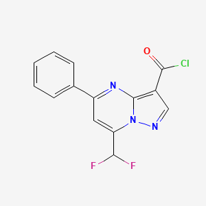 molecular formula C14H8ClF2N3O B2379147 7-(Difluoromethyl)-5-phenylpyrazolo[1,5-a]pyrimidine-3-carbonyl chloride CAS No. 861412-81-9