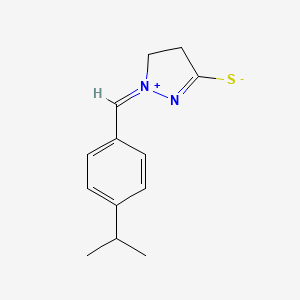 molecular formula C13H16N2S B2379148 1-[[4-(1-Methylethyl)phenyl]methylene]-3-thioxopyrazolidinium inner salt CAS No. 122375-43-3