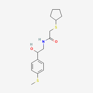 molecular formula C16H23NO2S2 B2379158 2-(cyclopentylthio)-N-(2-hydroxy-2-(4-(methylthio)phenyl)ethyl)acetamide CAS No. 1448075-91-9