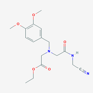 molecular formula C17H23N3O5 B2379169 Ethyl 2-({[(cyanomethyl)carbamoyl]methyl}[(3,4-dimethoxyphenyl)methyl]amino)acetate CAS No. 1384664-85-0