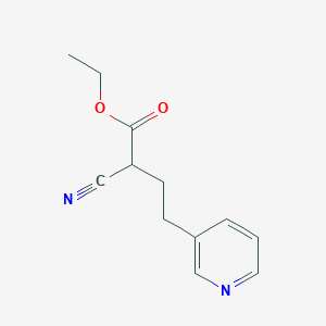 molecular formula C12H14N2O2 B2379176 Ethyl 2-cyano-4-(pyridin-3-yl)butanoate CAS No. 1540848-16-5