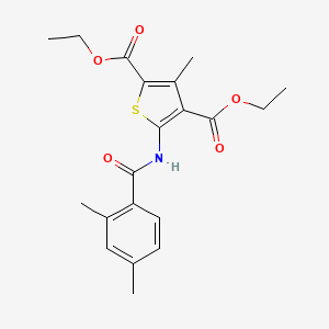 molecular formula C20H23NO5S B2379179 Diethyl 5-(2,4-dimethylbenzamido)-3-methylthiophene-2,4-dicarboxylate CAS No. 674361-57-0