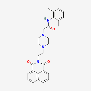 molecular formula C28H30N4O3 B2379196 N-(2,6-dimethylphenyl)-2-(4-(2-(1,3-dioxo-1H-benzo[de]isoquinolin-2(3H)-yl)ethyl)piperazin-1-yl)acetamide CAS No. 2034534-64-8
