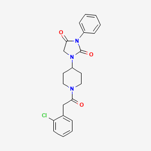 molecular formula C22H22ClN3O3 B2379223 1-(1-(2-(2-氯苯基)乙酰)哌啶-4-基)-3-苯基咪唑烷-2,4-二酮 CAS No. 2034283-86-6