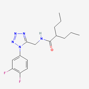 molecular formula C16H21F2N5O B2379232 N-((1-(3,4-二氟苯基)-1H-四唑-5-基)甲基)-2-丙基戊酰胺 CAS No. 941963-88-8