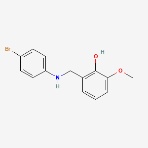 molecular formula C14H14BrNO2 B2379254 2-{[(4-Bromophenyl)amino]methyl}-6-methoxyphenol CAS No. 196081-75-1