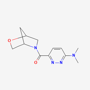 molecular formula C12H16N4O2 B2379255 N,N-dimethyl-6-{2-oxa-5-azabicyclo[2.2.1]heptane-5-carbonyl}pyridazin-3-amine CAS No. 2097861-78-2