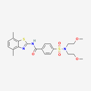 molecular formula C22H27N3O5S2 B2379265 4-[bis(2-methoxyethyl)sulfamoyl]-N-(4,7-dimethyl-1,3-benzothiazol-2-yl)benzamide CAS No. 905695-50-3