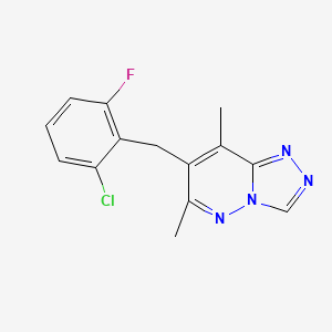 molecular formula C14H12ClFN4 B2379267 7-(2-Chloro-6-fluorobenzyl)-6,8-dimethyl[1,2,4]triazolo[4,3-b]pyridazine CAS No. 900015-06-7