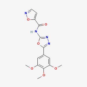 molecular formula C15H14N4O6 B2379269 N-(5-(3,4,5-trimethoxyphenyl)-1,3,4-oxadiazol-2-yl)isoxazole-5-carboxamide CAS No. 941913-71-9