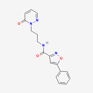molecular formula C17H16N4O3 B2379289 N-(3-(6-氧代吡哒嗪-1(6H)-基)丙基)-5-苯基异恶唑-3-甲酰胺 CAS No. 1208640-34-9