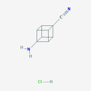 molecular formula C9H9ClN2 B2379293 4-氨基立方烷-1-腈；盐酸盐 CAS No. 2390513-32-1