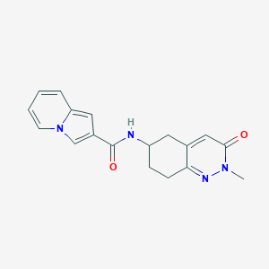 molecular formula C18H18N4O2 B2379295 N-(2-methyl-3-oxo-2,3,5,6,7,8-hexahydrocinnolin-6-yl)indolizine-2-carboxamide CAS No. 2034509-54-9