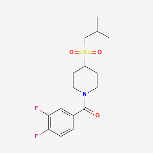 molecular formula C16H21F2NO3S B2379300 (3,4-Difluorophenyl)(4-(isobutylsulfonyl)piperidin-1-yl)methanone CAS No. 1797080-39-7