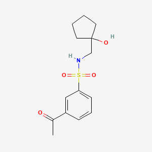molecular formula C14H19NO4S B2379306 3-acetyl-N-((1-hydroxycyclopentyl)methyl)benzenesulfonamide CAS No. 1234854-02-4